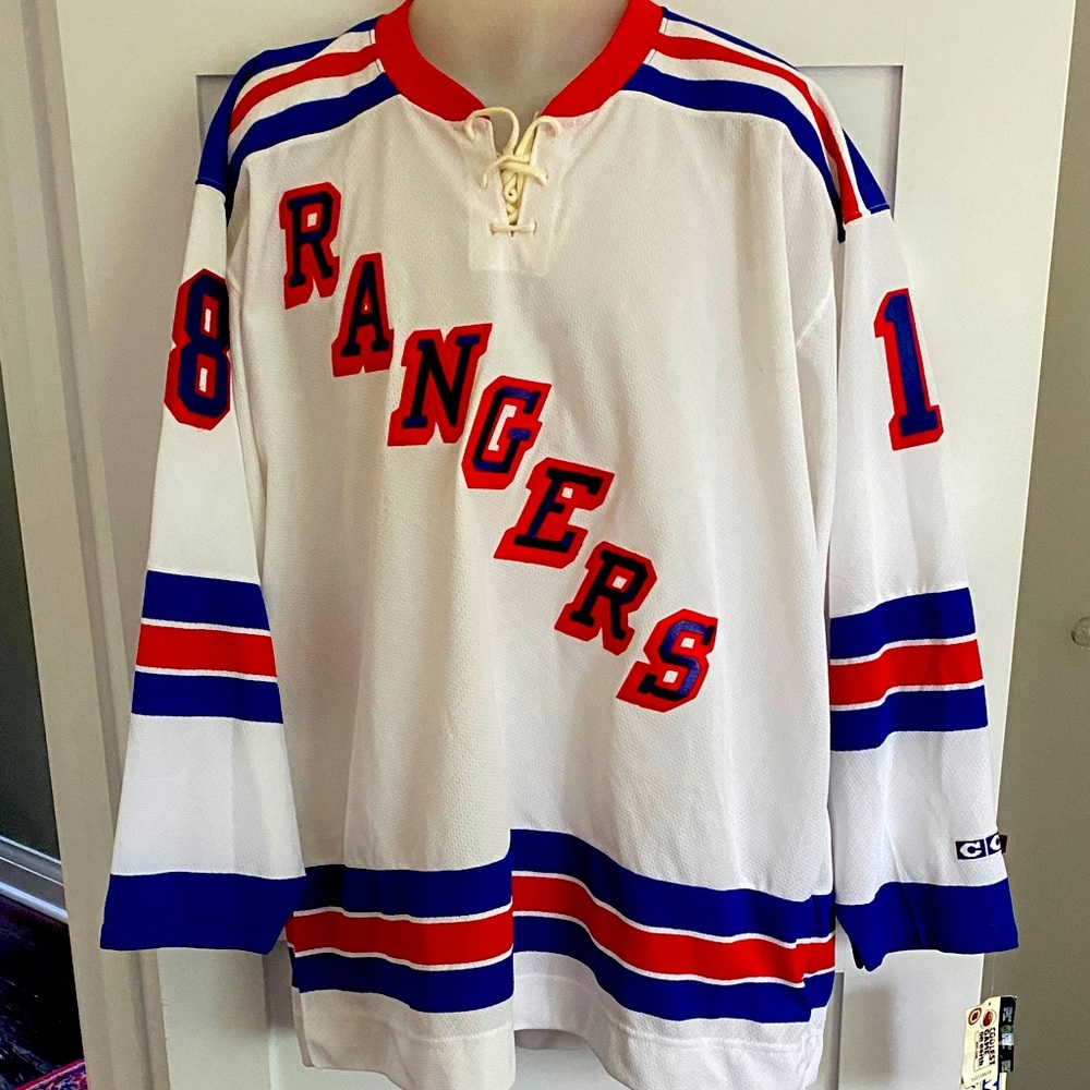 New W Tags Vtg 70’s CCM Sewn Walt TKACZUK NY Rangers # 18 Jersey XL Canada Made